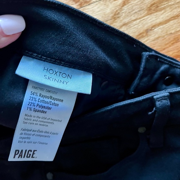 PAIGE HOXTON SKINNY JEANS - size 29. Black - Picture 4 of 9